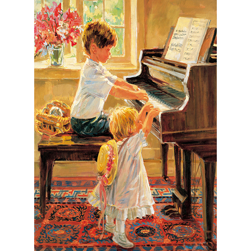 피아노 치는 남매
