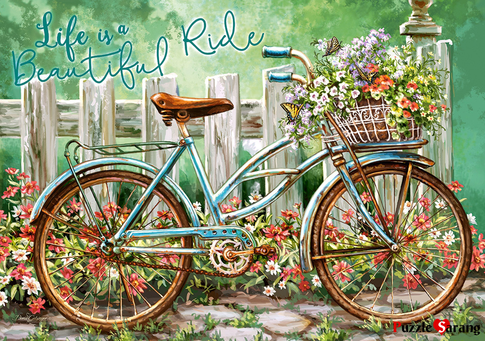 꽃바구니를 단 자전거