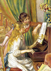 피아노 치는 두 소녀