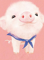 동물 돼지 [패브릭형] [보석십자수]